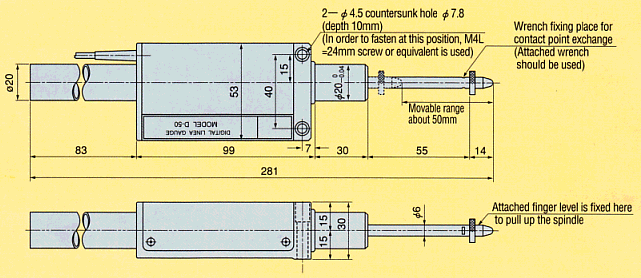 Dimensions D-50/D-50S/D-50HT